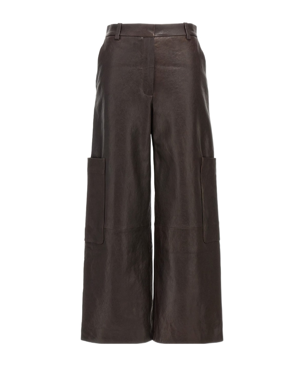 Khaite Wide Leg Cargo Trousers With Multiple Pockets In Black