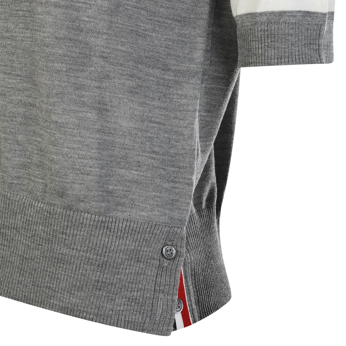 Thom Browne Turtleneck Short-sleeve Jumper In Gray