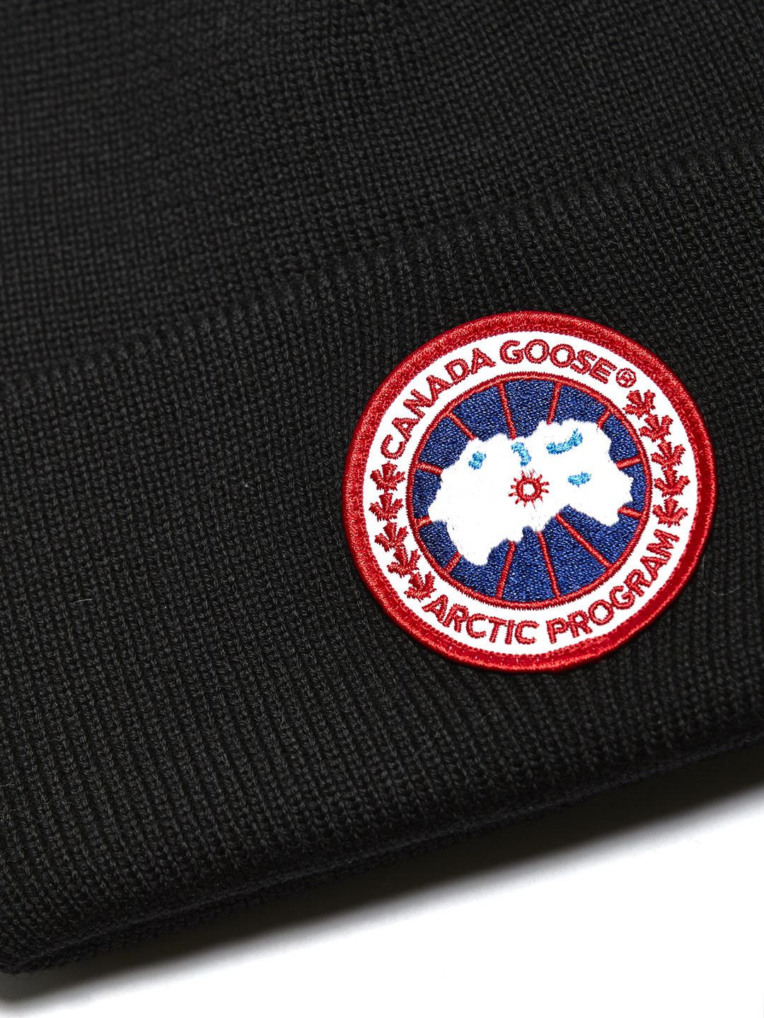 Canada Goose Logo Patch Beanie In Black