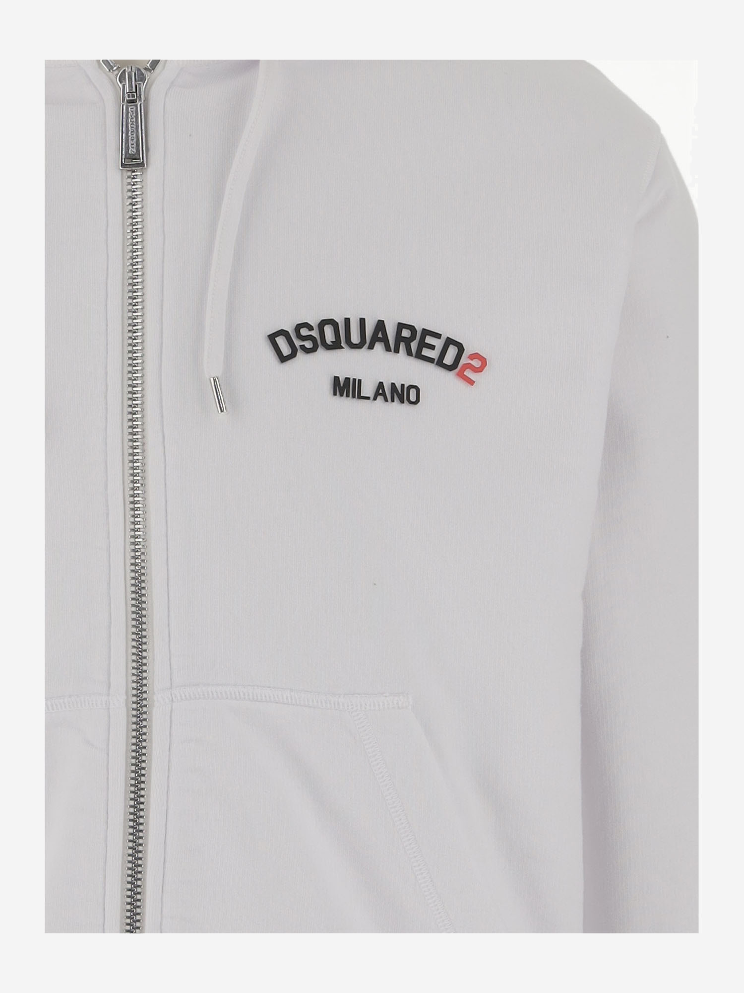 Dsquared2 Cotton Hoodie With Logo In White