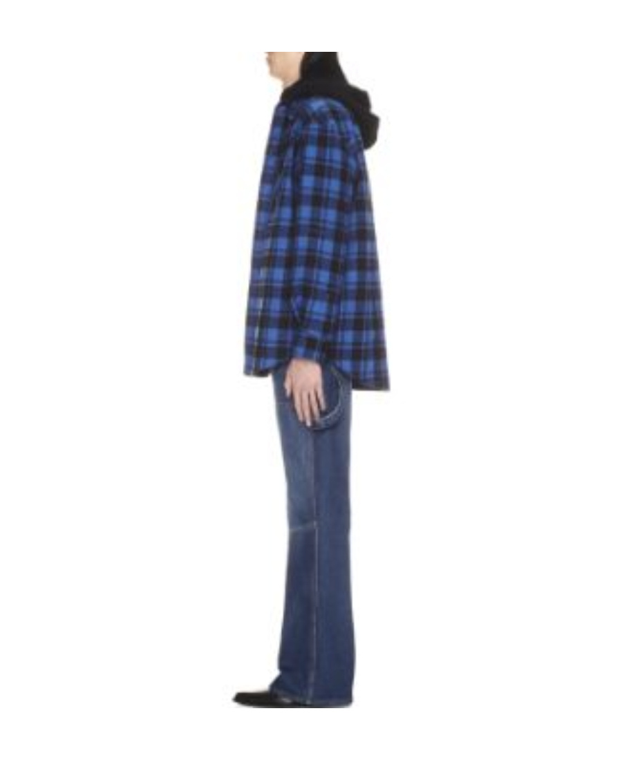 Shop Off-white Checked Flannel Shirt In Blue