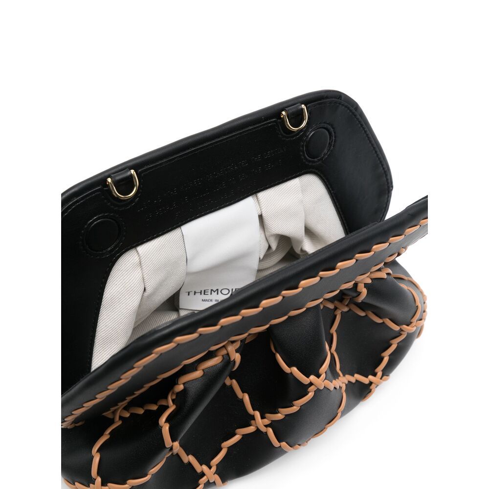 Themoirè Check Pattern Clutch In Black
