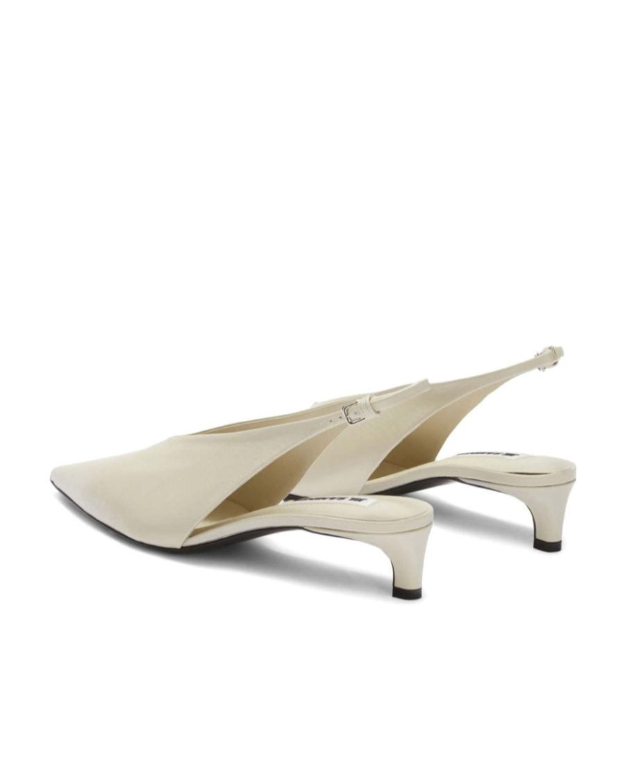 Jil Sander Pointed-toe Leather Slingback Pumps In Nude