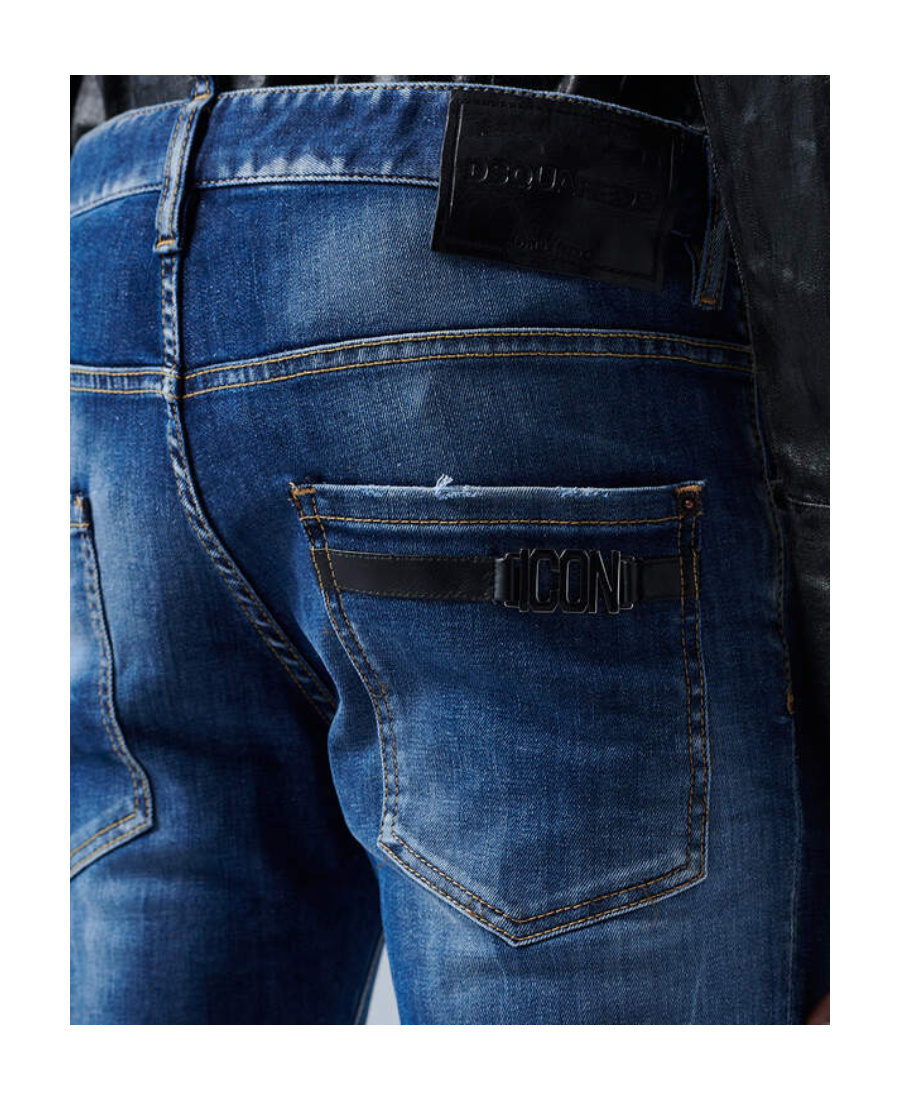 Dsquared2 Icon Distressed Skinny Jeans In Blue