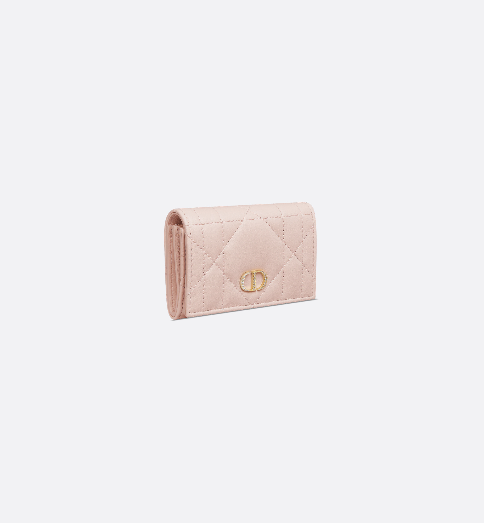 Dior Caro Glycine Wallet In Pink