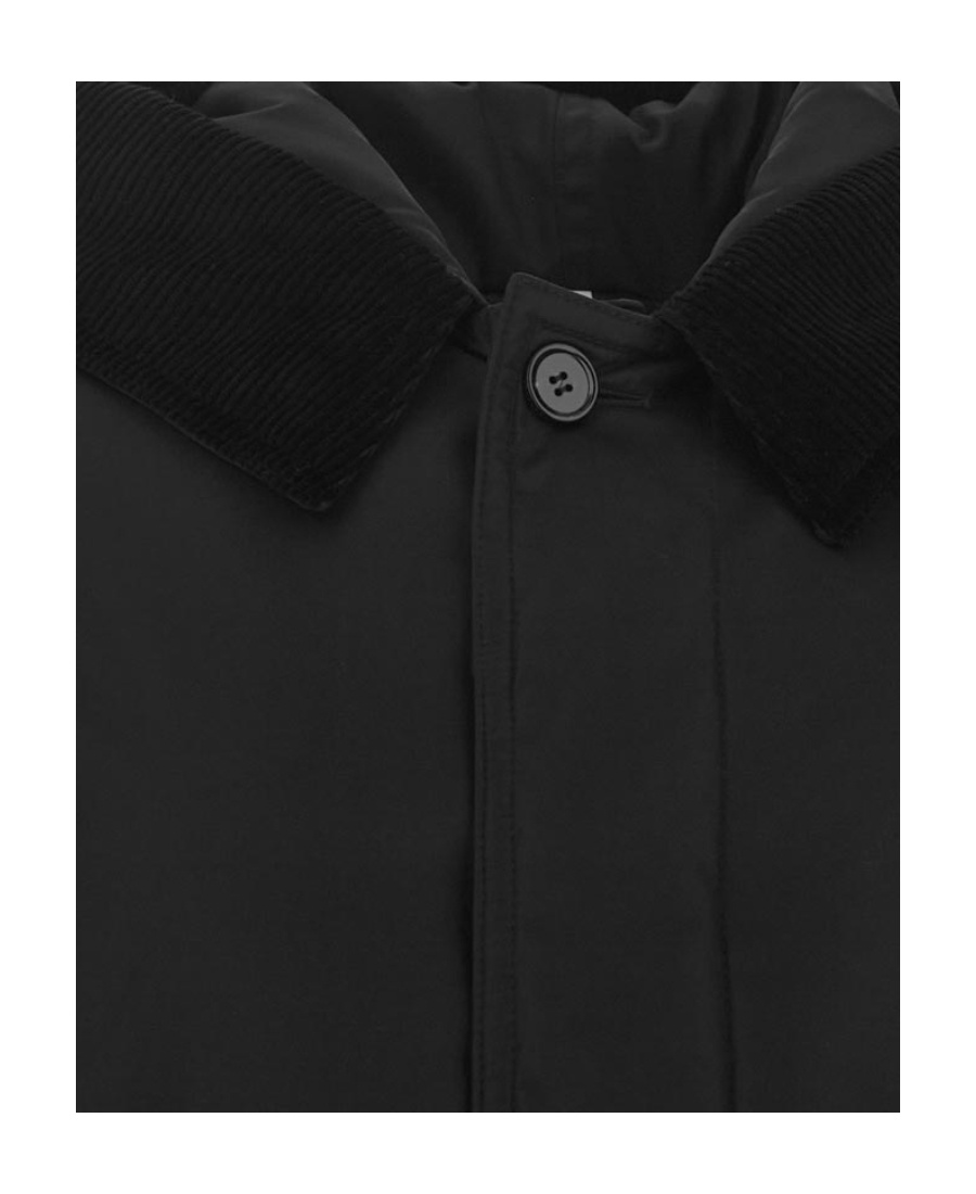 Burberry Button-fastening Hooded Coat In Black