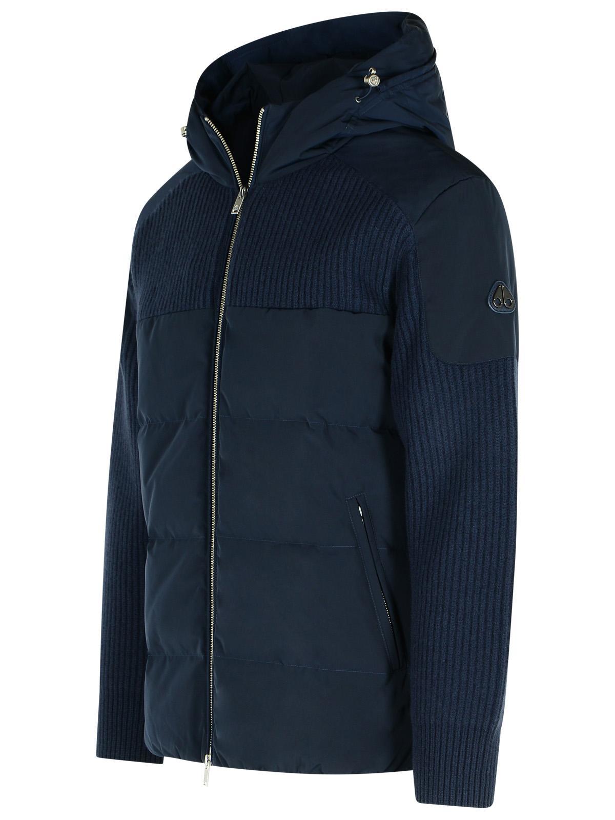 Moose Knuckles Long-sleeved Cotton Jacket In Blue