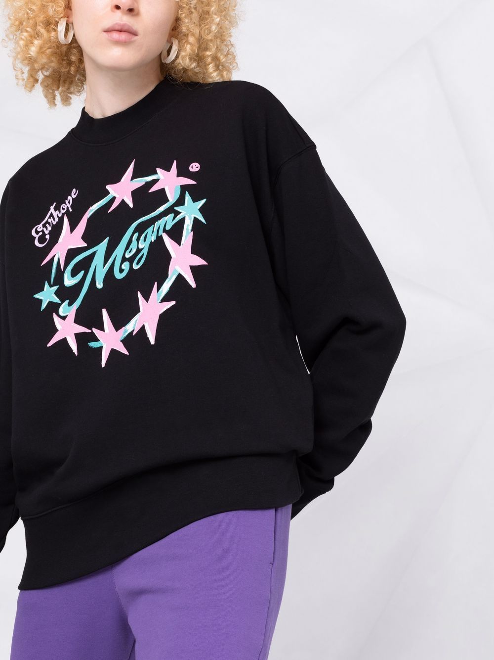 Msgm Logo-print Sweatshirt In Black