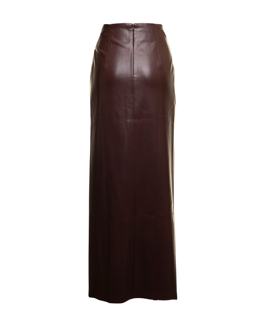 Nanushka Twist-front Faux-leather Wrap Skirt In Black