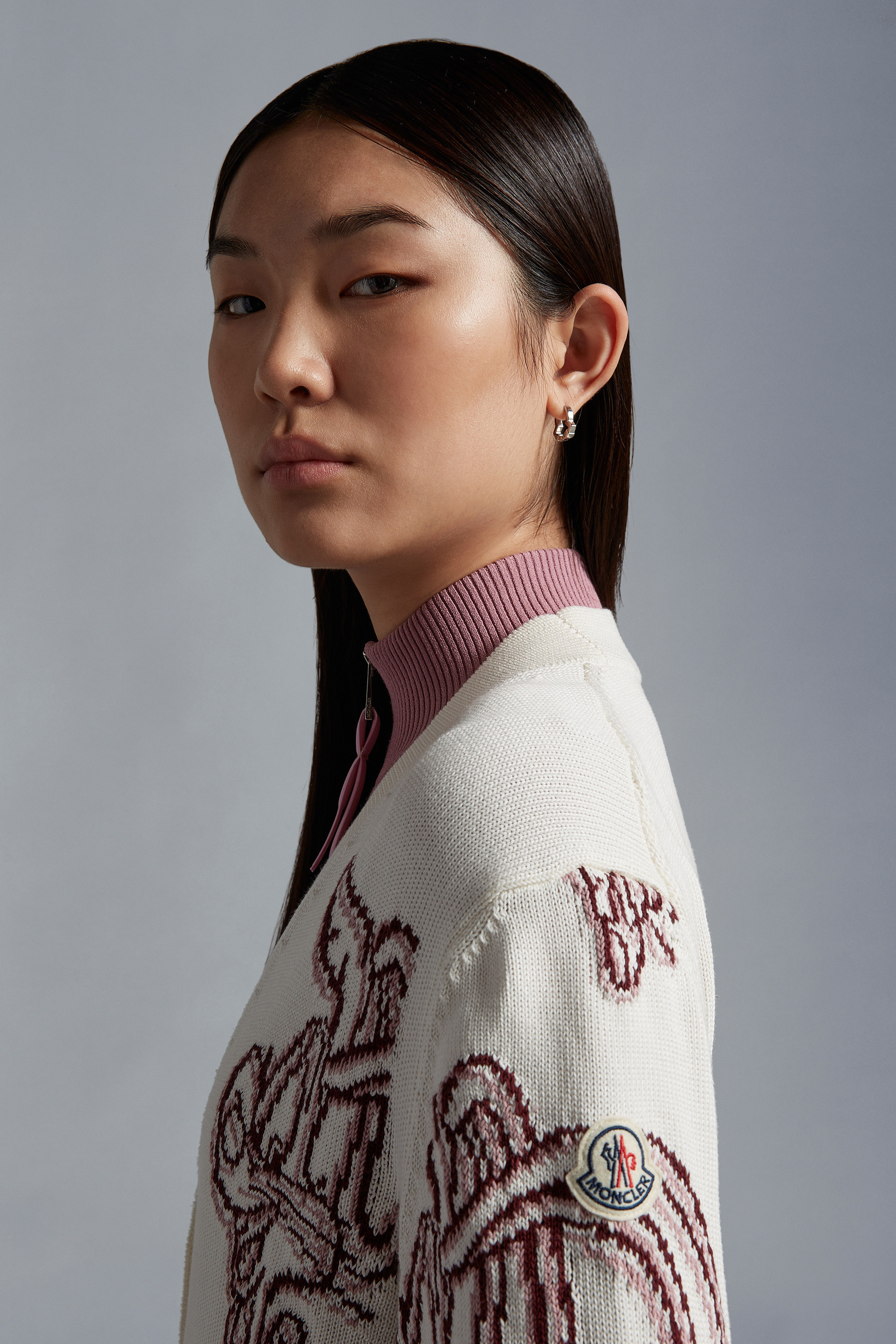 Moncler Roger Rabbit-intarsia Cotton Cardigan In White