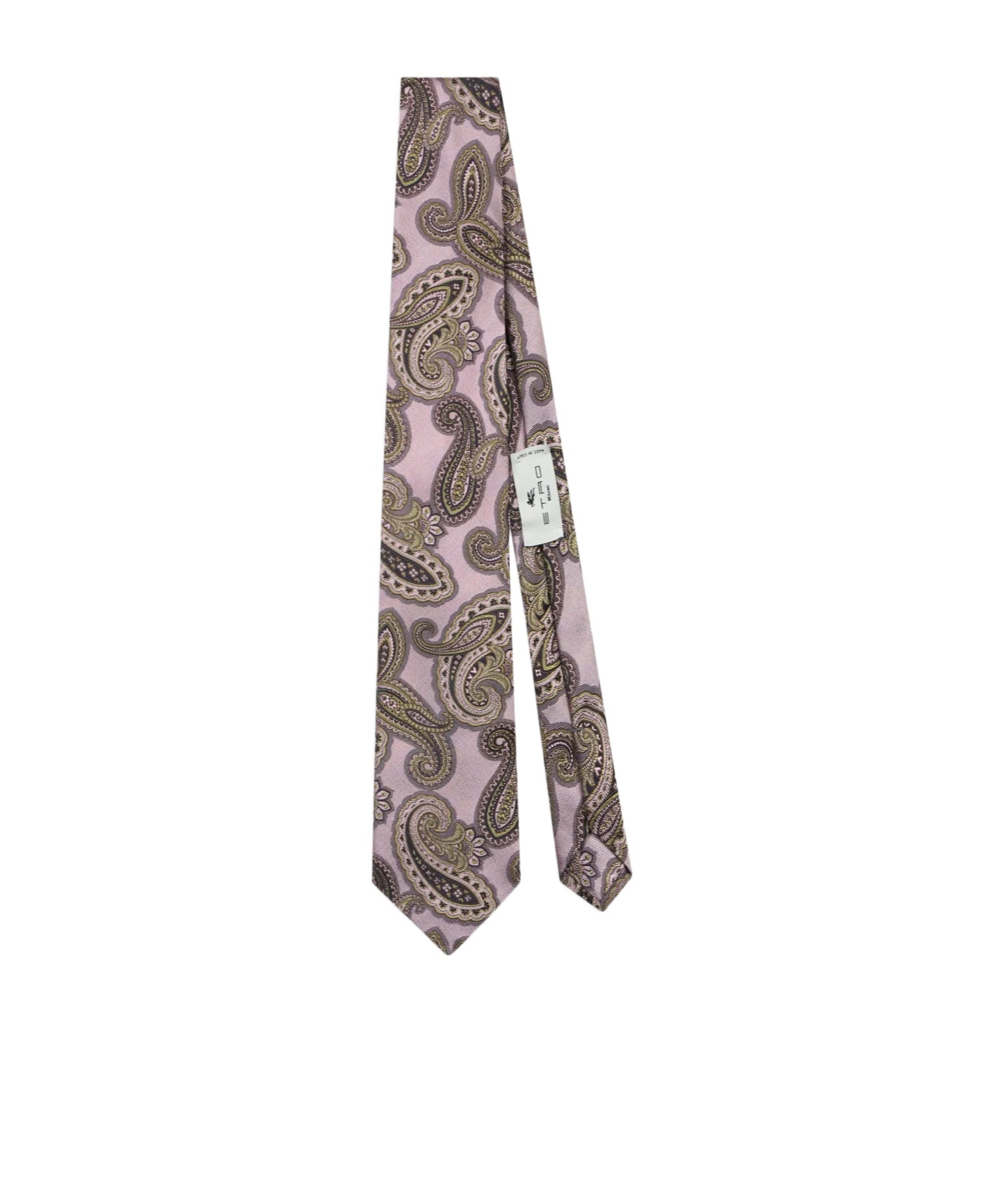 Etro Paisley Silk Jacquard Tie In Gray