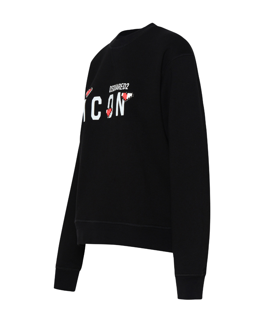 Dsquared2 Icon-print Cotton Sweatshirt In Black