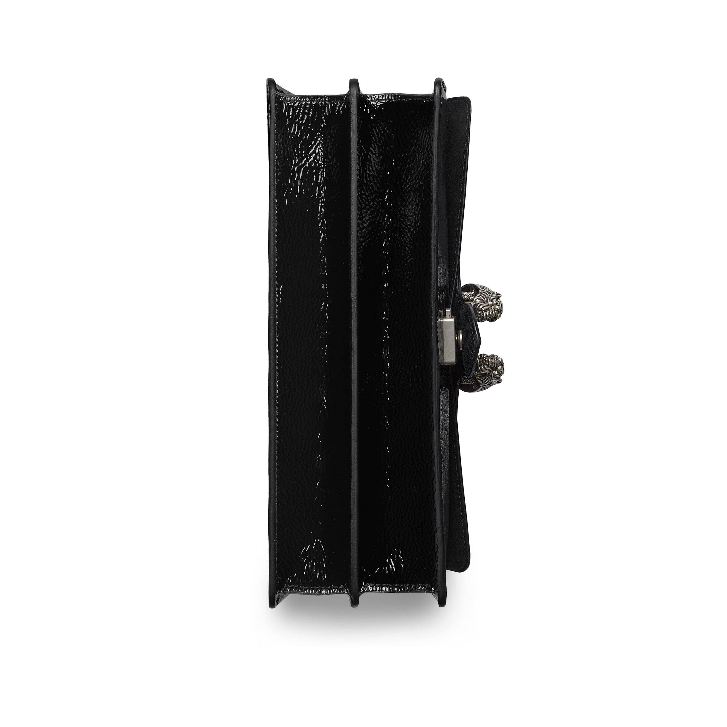 Gucci Dionysus Medium Patent Leather Shoulder Bag In Black