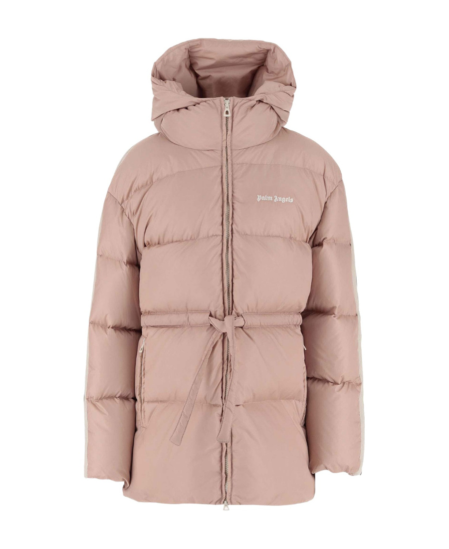 Palm Angels Logo Embroidered Down Jacket In Nude