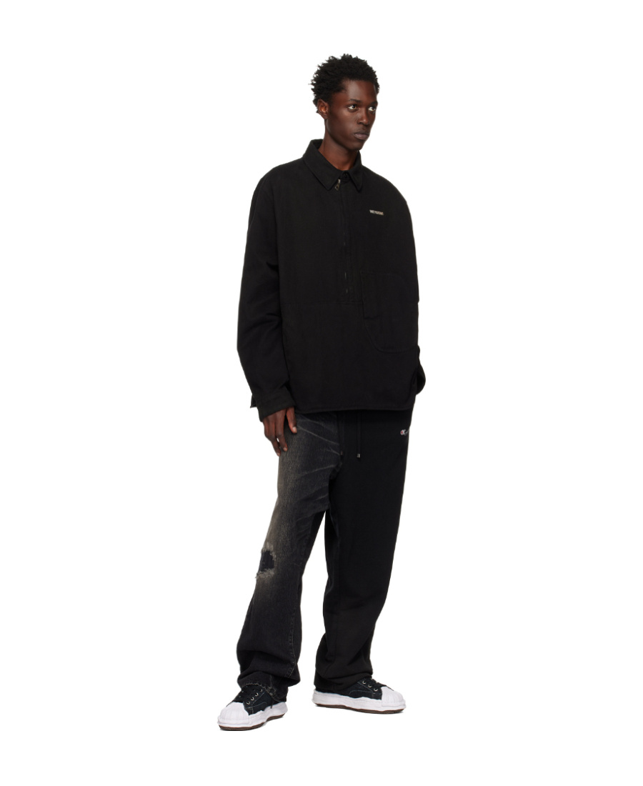 We11 Done Black Half-zip Shirt In Black