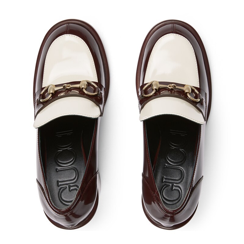 Gucci Women's Heeled Loafer With Horsebit In Burgundy