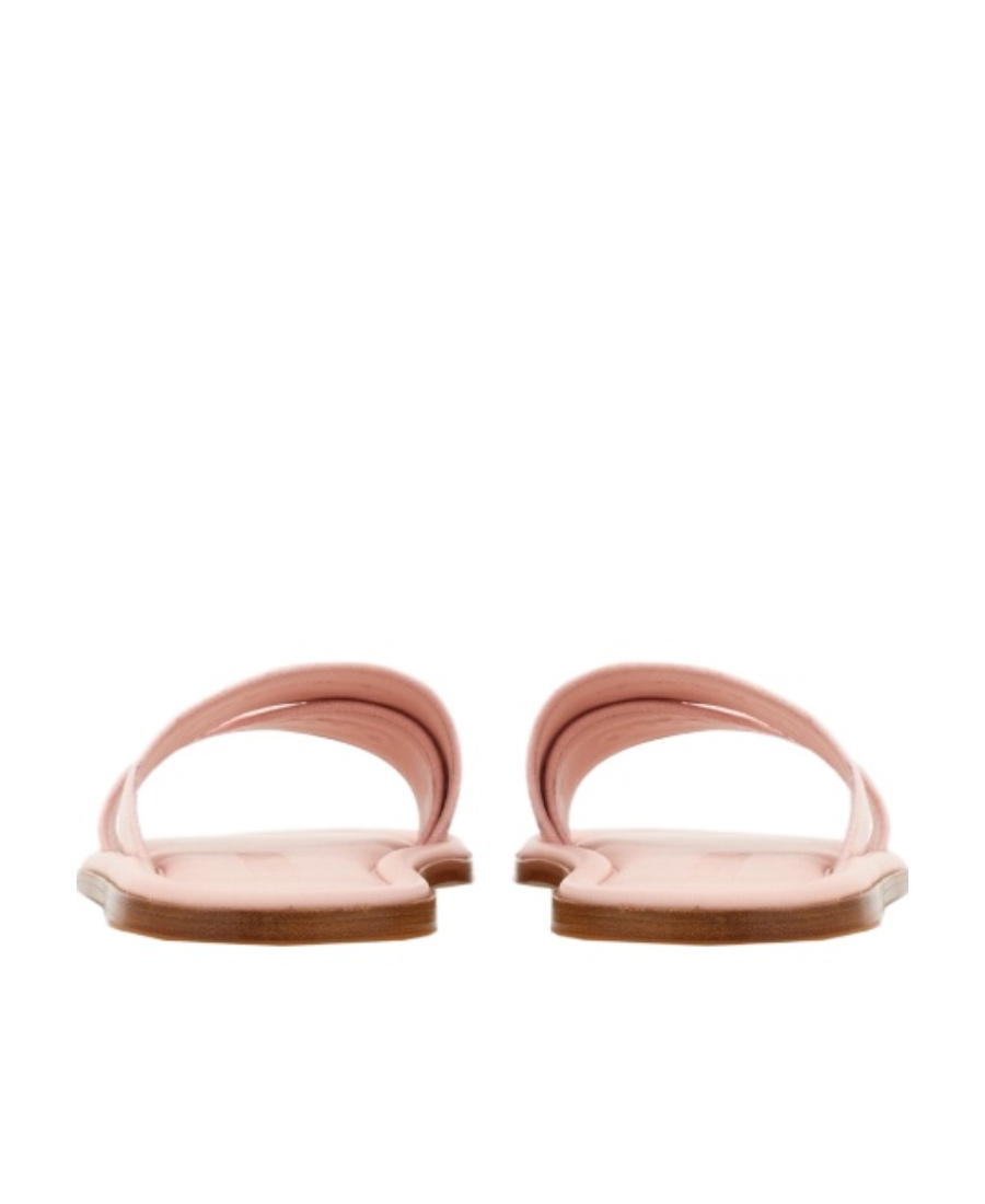 Ferragamo Laurene Logo Cotton Flat Sandals In Pink
