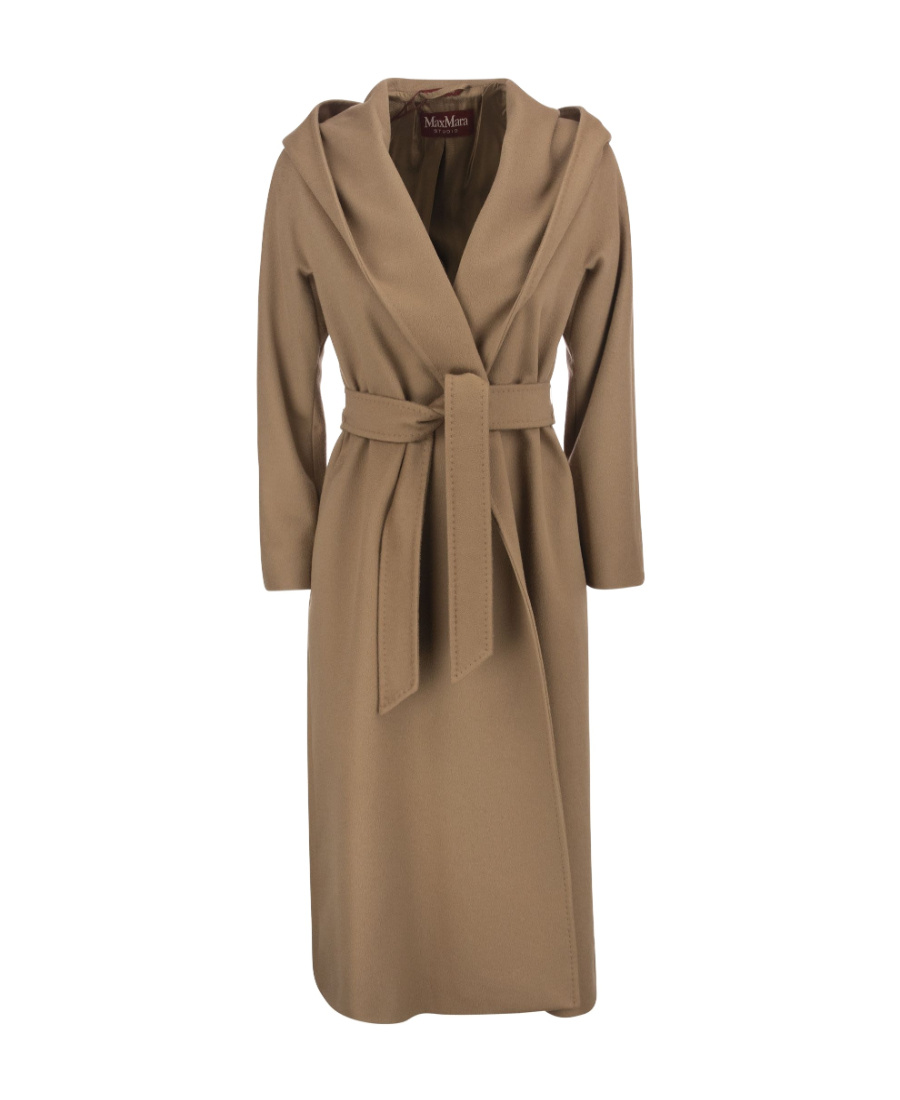 Max Mara Long-sleeved Lace-up Coat In Brown
