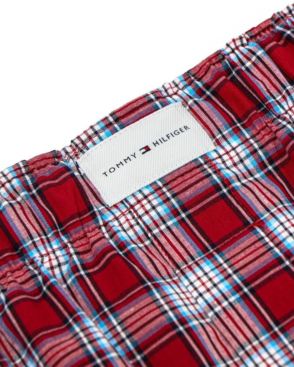 Shop Tommy Hilfiger Checkered Shorts In Red