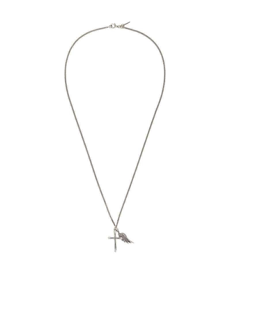 EMANUELE BICOCCHI WING AND CROSS PENDANT NECKLACE