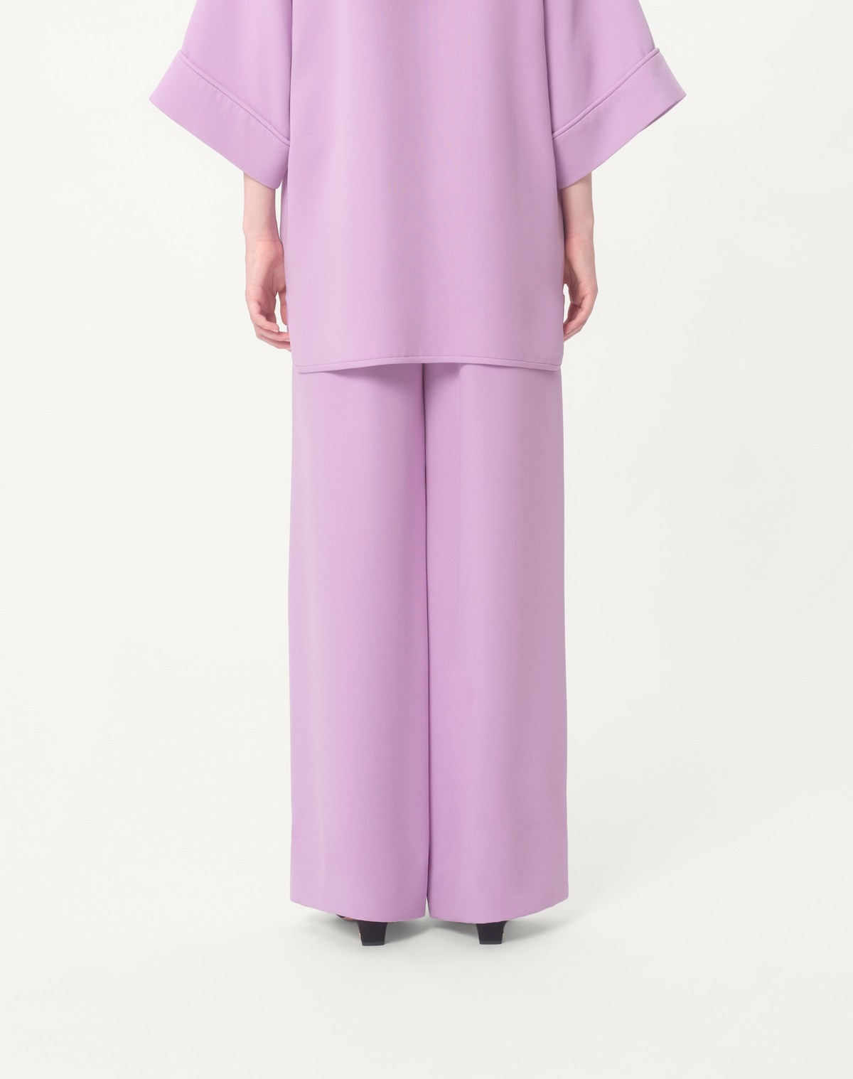 Valentino Cady Couture Wide-leg Pants In Purple