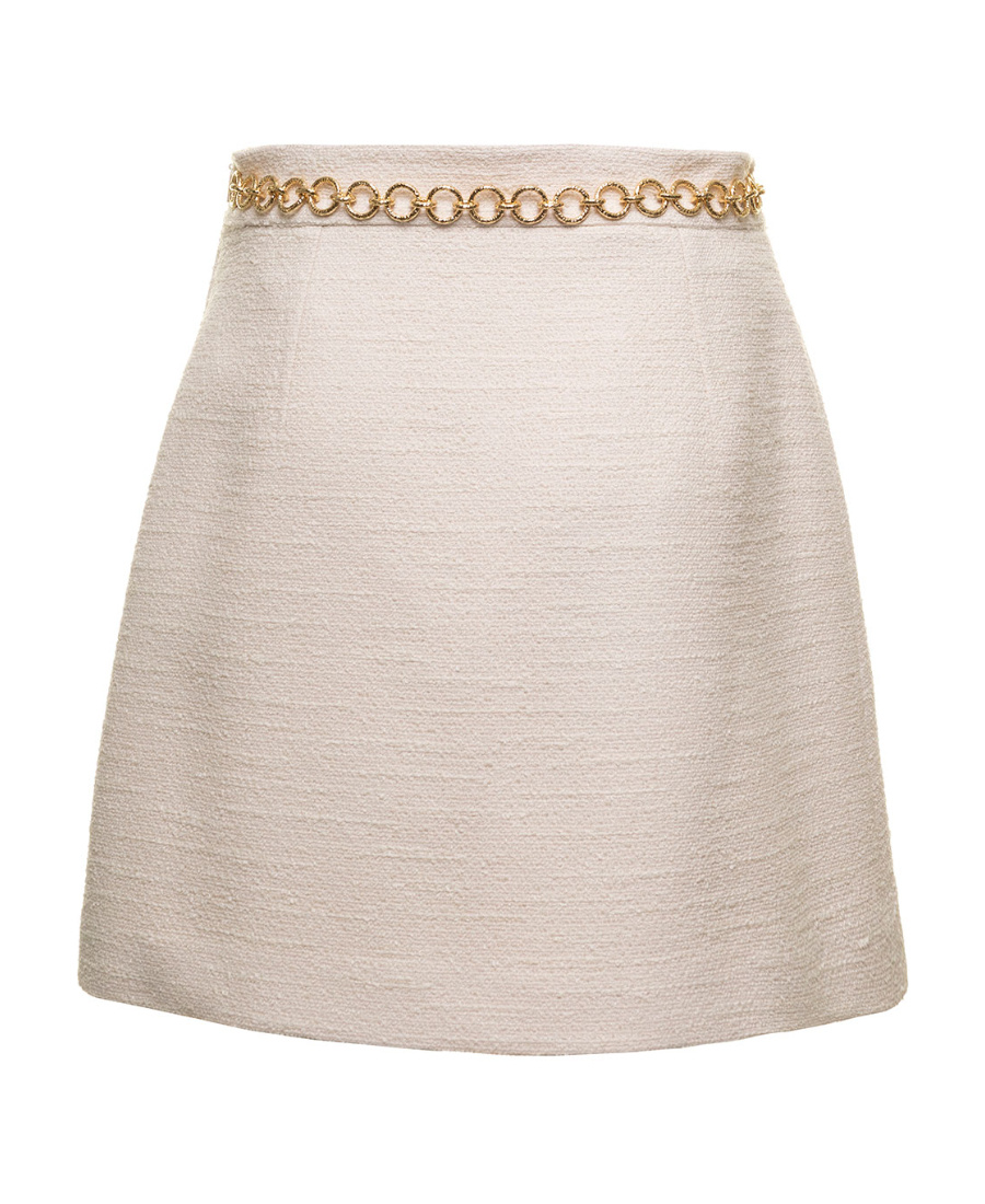Gucci A-line Bouclé Miniskirt In Nude