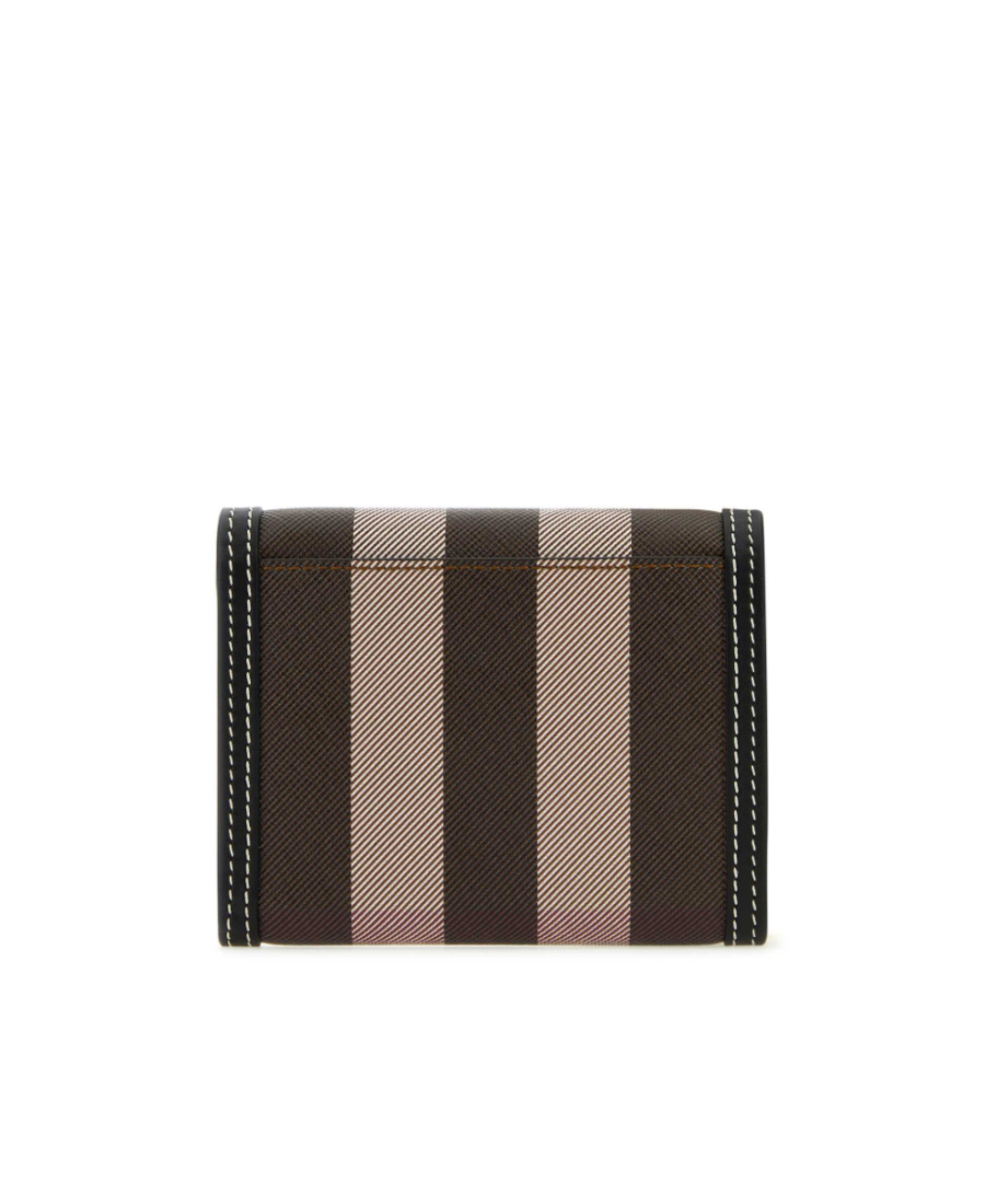 Burberry Check-print Leather Wallet In Black