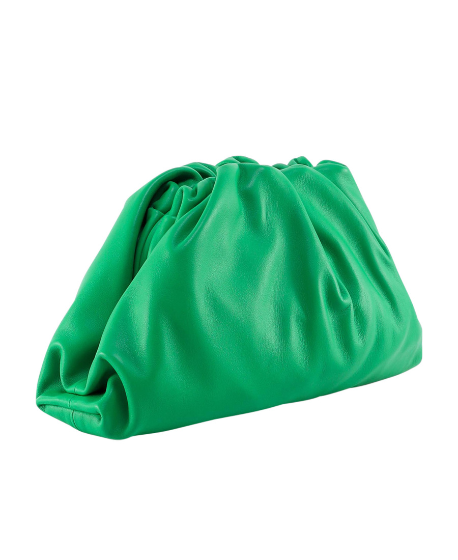 Bottega Veneta The Pouch Leather Clutch Bag In Green