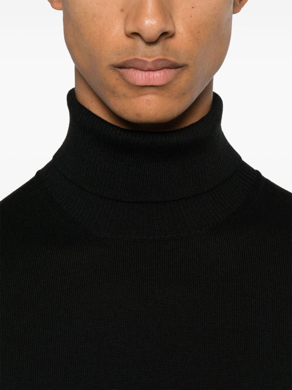 Fay Wool Turtleneck Sweater In Black