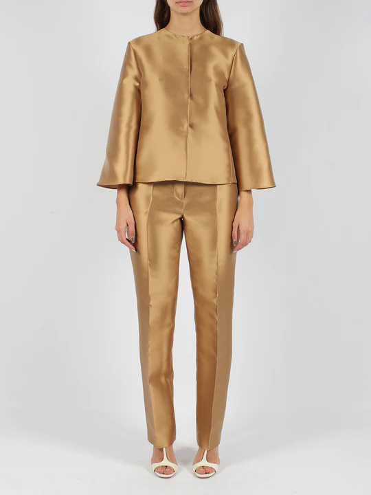 Alberta Ferretti Short Profile Casual Jacket In Nude