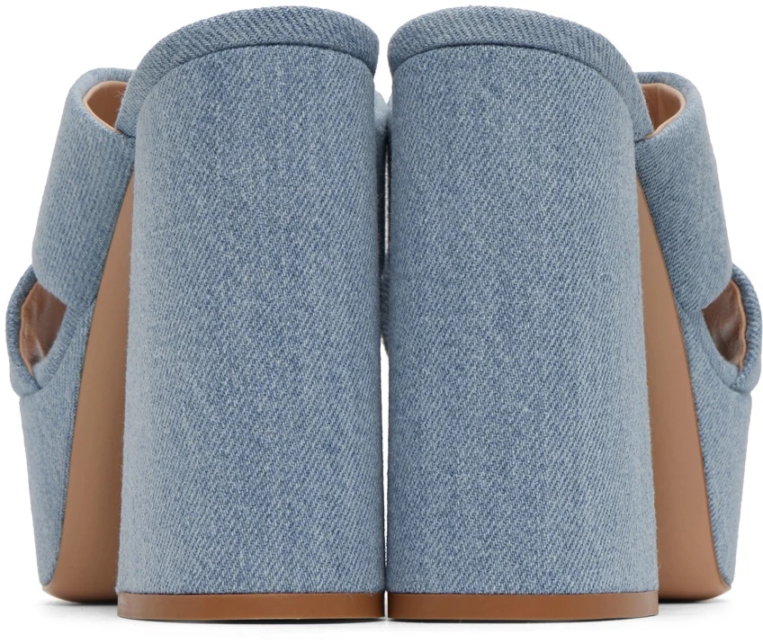 Gianvito Rossi Sheridan Denim Crisscross Platform Sandals In Gray