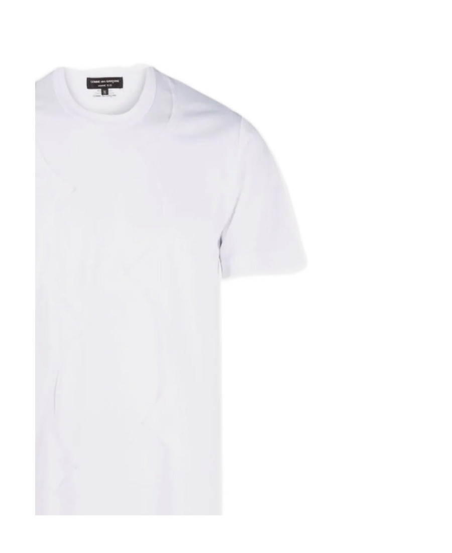Comme Des Garçons T-shirt With Round Neck And Short Sleeves In White
