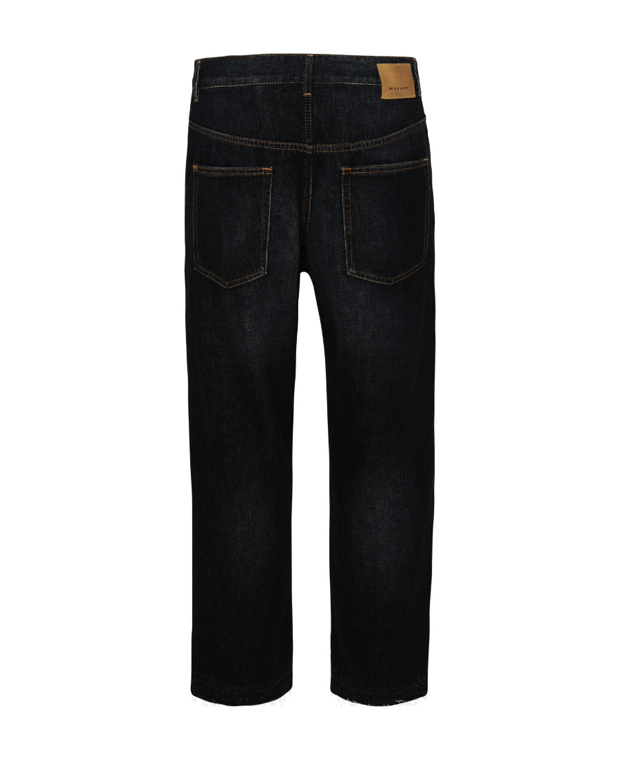Isabel Marant Logo Patch Straight Leg Jeans In Black