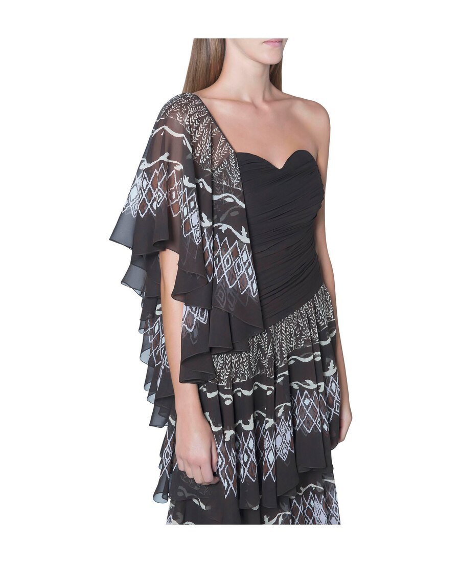 FENDI LAYERED PRINTED MAXI DRESS 