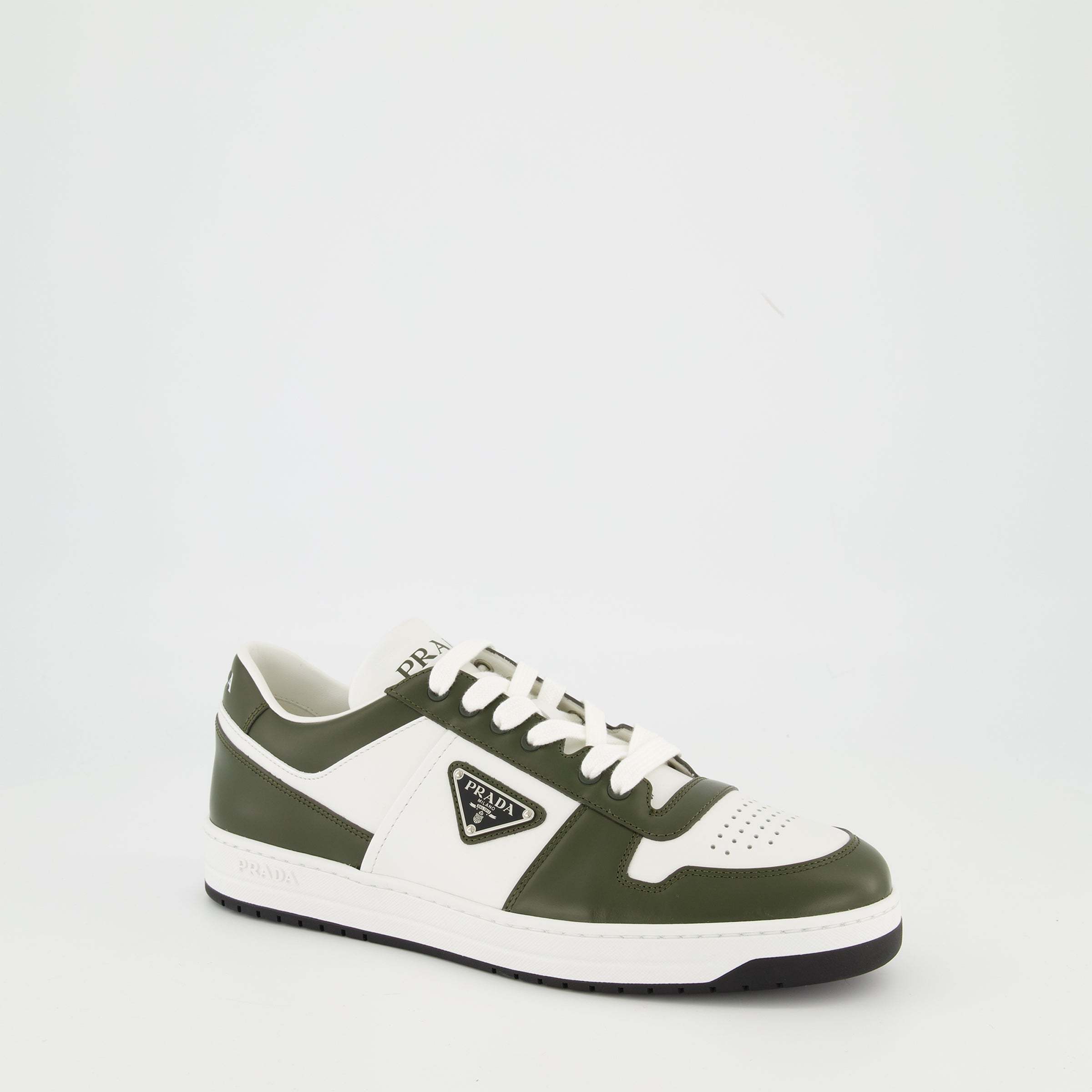 Prada Sneakers Downtown In Pelle Bicolor Uomo In Multi
