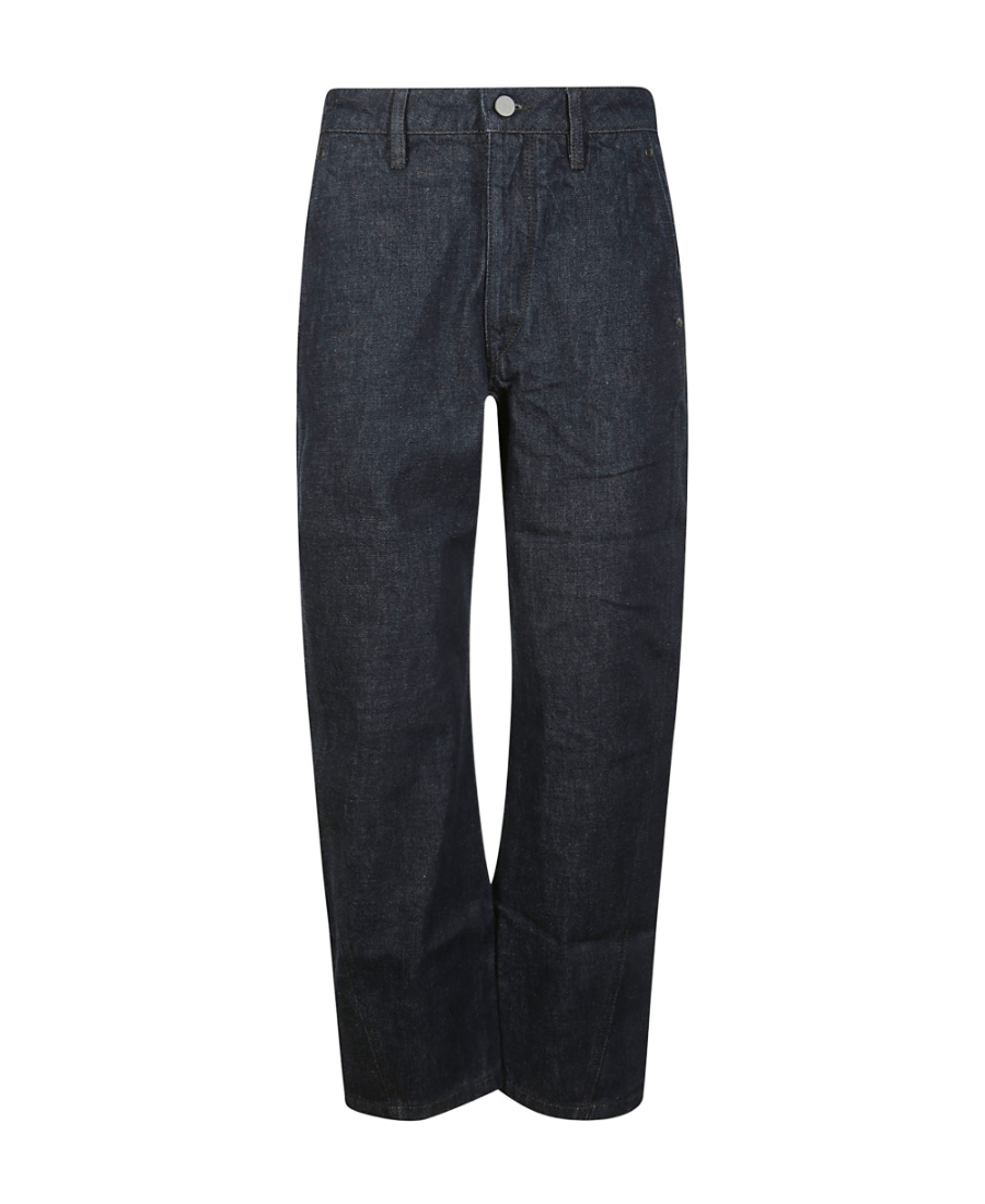 Lemaire Indigo Twisted Belted Jeans In Blue