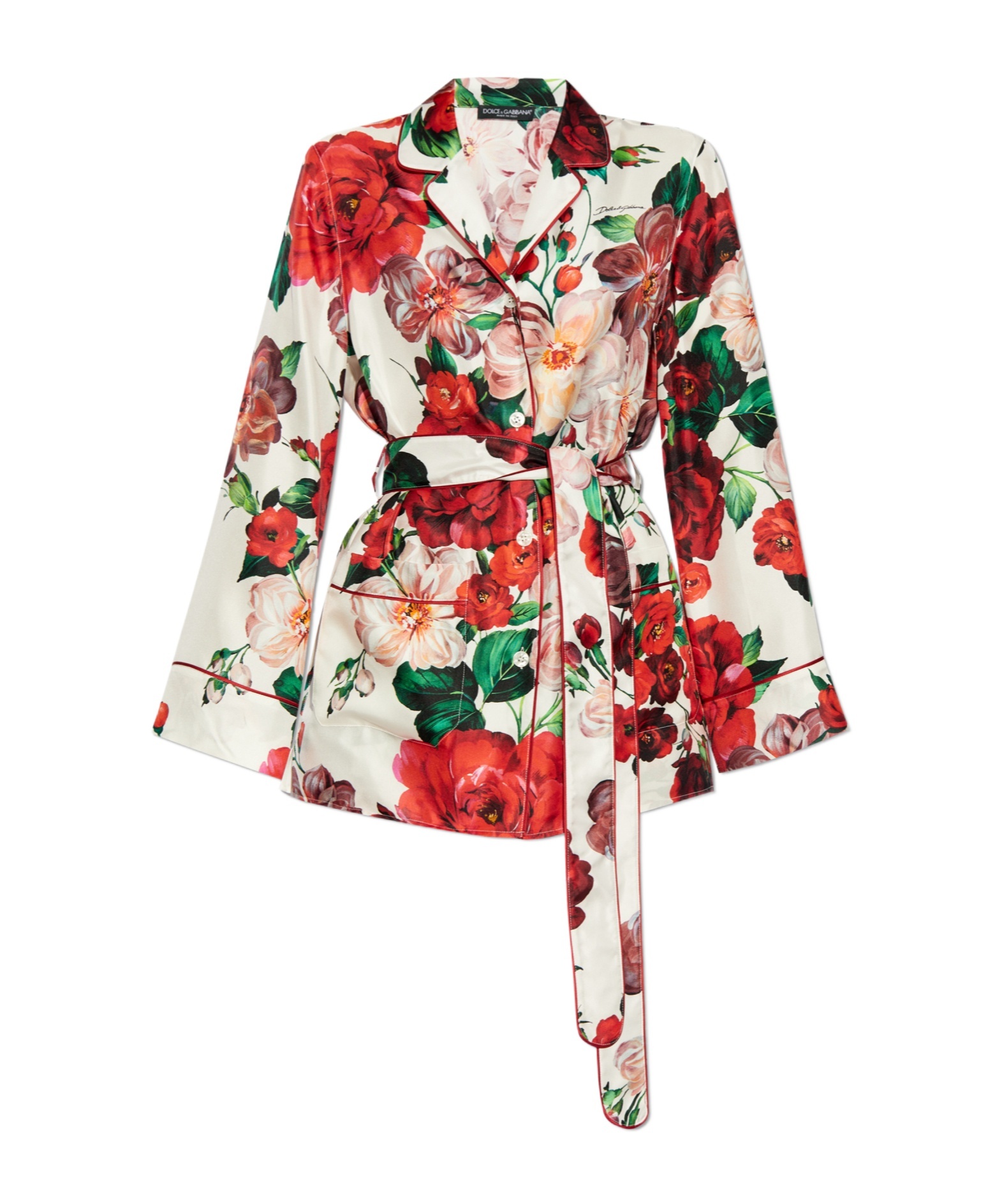 Dolce & Gabbana Women's Rose Print Pajama Shirt | Size 42 | F5i89t Color Is1zdha5pd In Multicolor