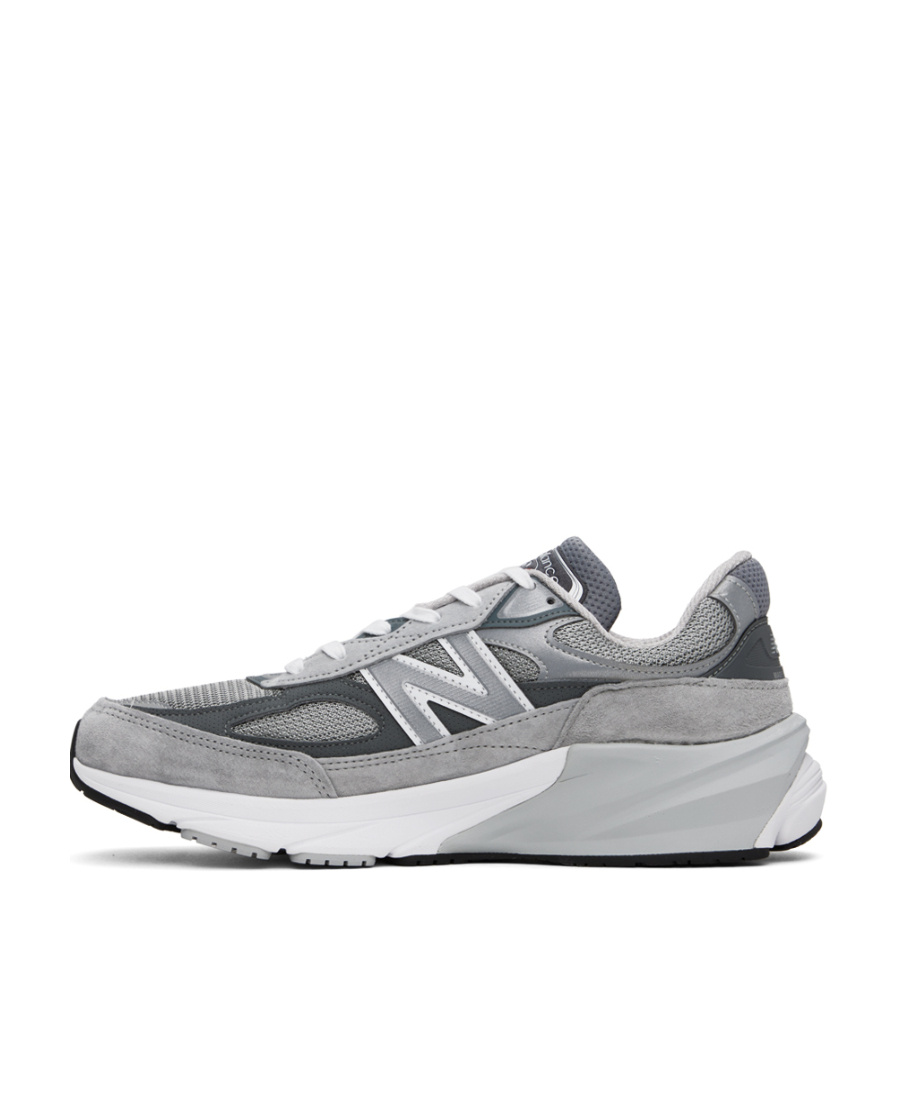 New Balance Grey Low Top Sneakers With Logo Detail In Suede And Tech Fabric Man In Gray