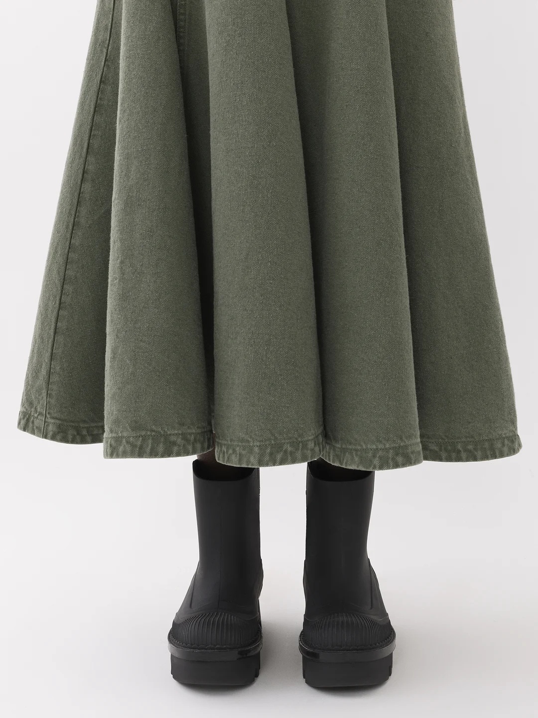 Chloé Blue & Green Flared Maxi Skirt In Green