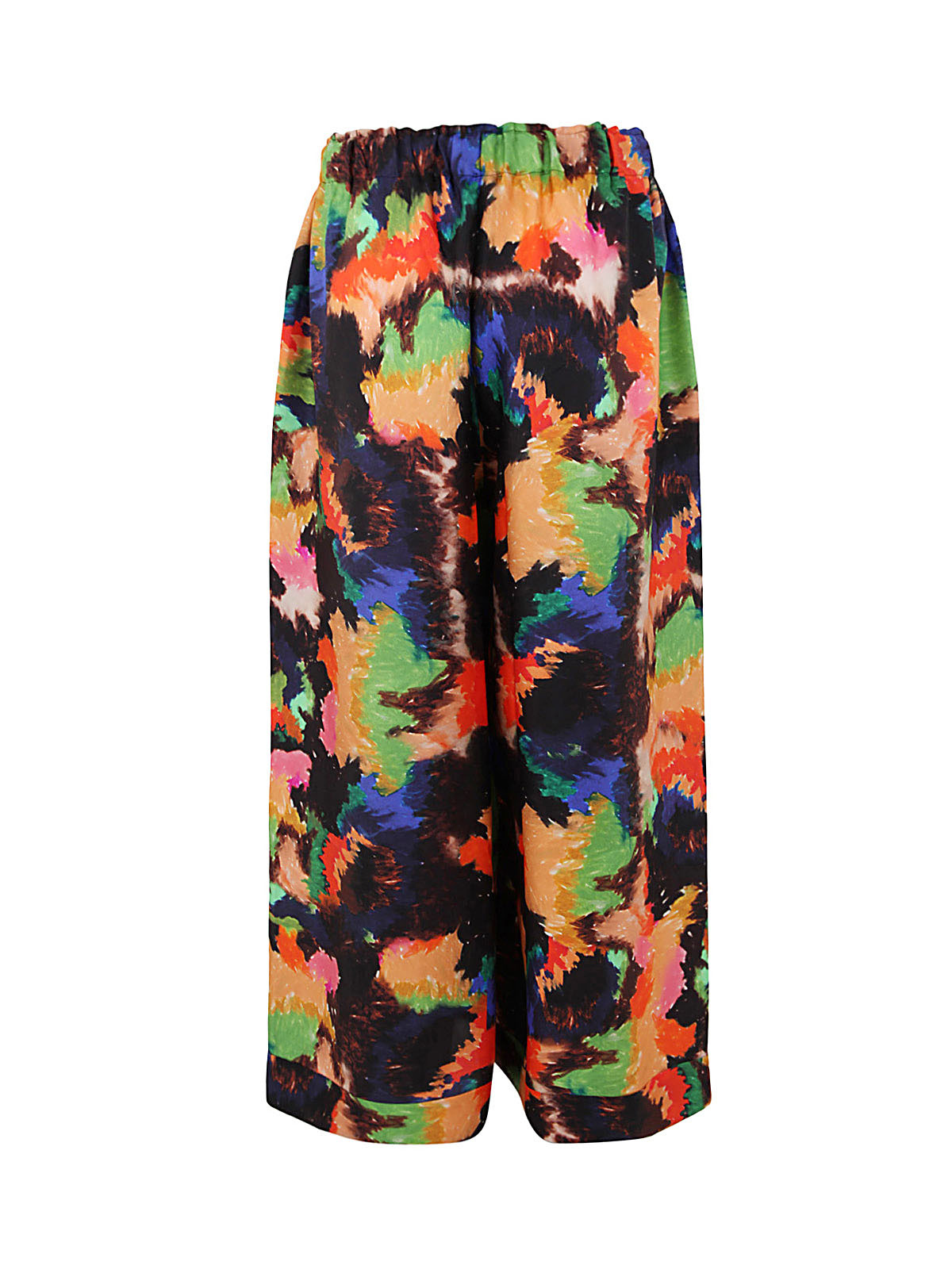 DANIELA GREGIS MULTICOLOR PRINTED SILK TWILL TROUSERS 