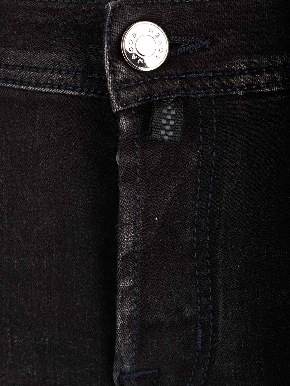 Jacob Cohen Belt Ring Denim Trousers In Black