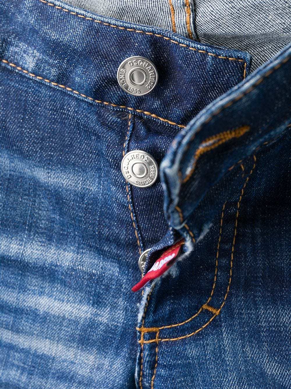Dsquared2 Distressed Low-rise Jeans In Blue