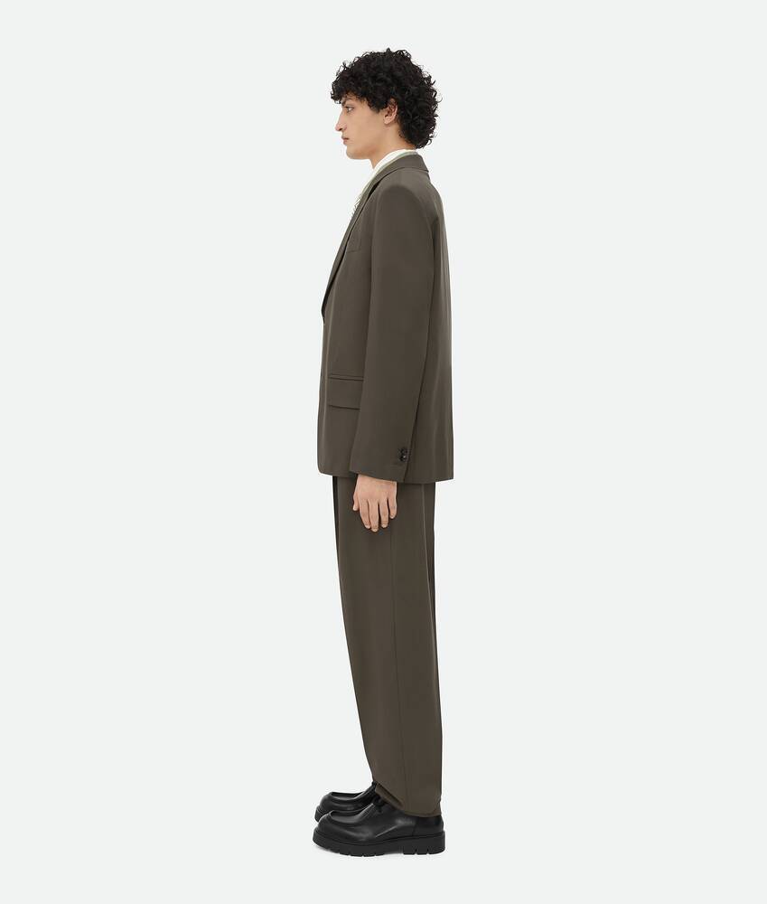 Bottega Veneta Long-sleeved Wool Suit Coat In Gray