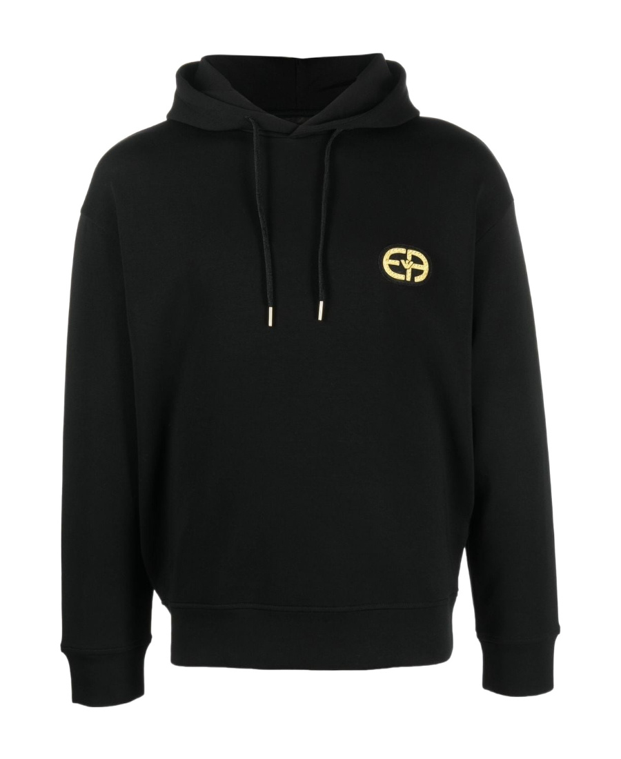 Emporio Armani Long Sleeve Hoodie In Black