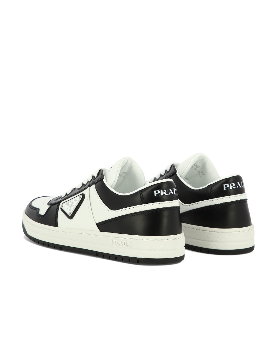 Prada Downtown Sneaker Aus Perforiertem Leder In White