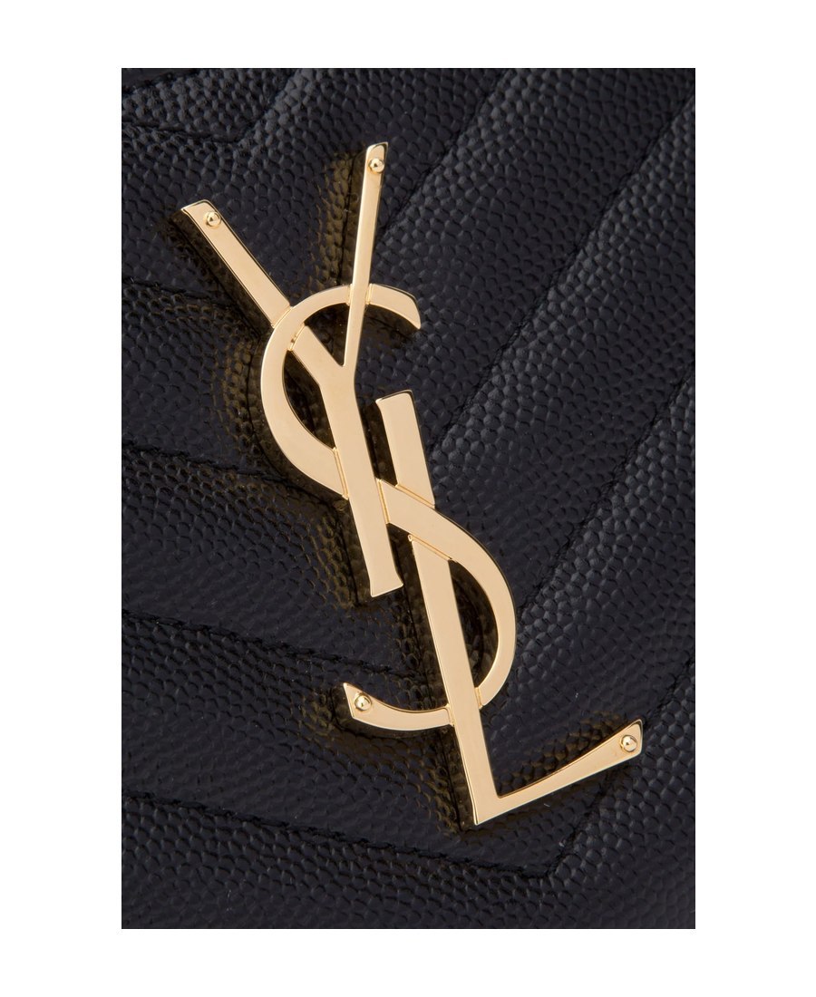 Saint Laurent Cassandre Leather Continental Wallet In Black