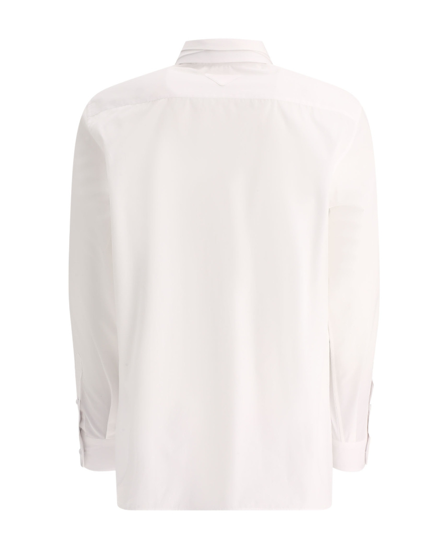 Prada Buttoned Collar Shirt With Long Sleeves In White