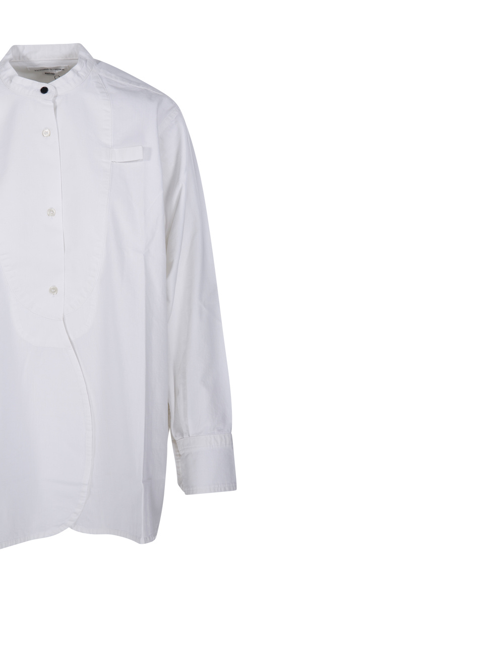 Shop Victoria Beckham Round-necked Button Shirt In White