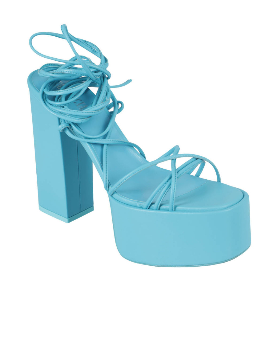 Paris Texas Tie-detail Open-toe Platform Sandals In Blue