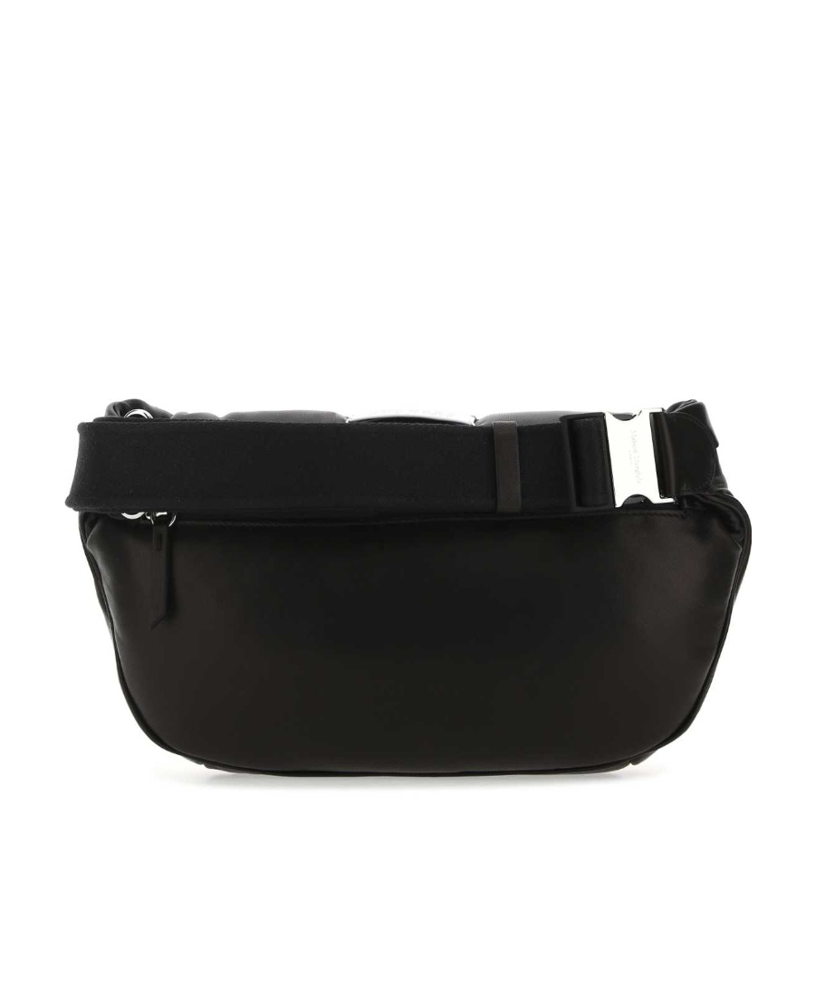 Maison Margiela Logo-patch Leather Belt Bag In Black